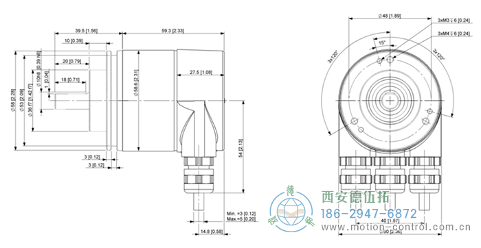 OCF絕對值防爆編碼器外形及安裝尺寸 - 西安德伍拓自動(dòng)化傳動(dòng)系統(tǒng)有限公司